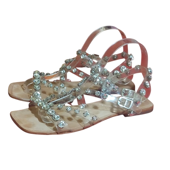 Jeffrey Campbell Silver Sandals with Shimmering Straps - Picture 15 of 15